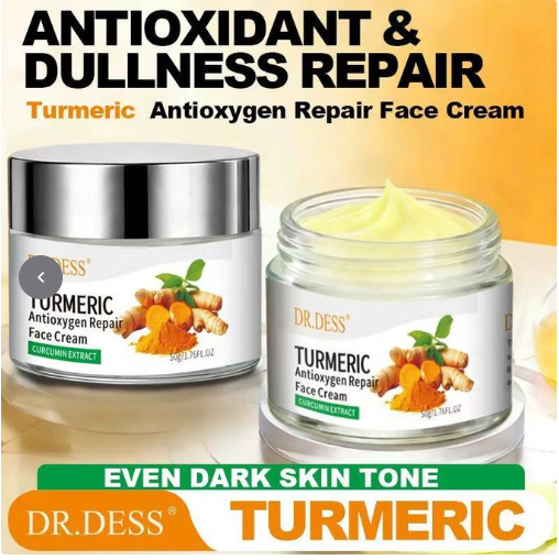 DR.DESS Turmeric Face Cream, Anti Oxidation Turmeric Cream For Deep Moisturizing skin Prevents Acnes, Oil Control and Soothing, skin Repair