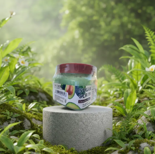 DR DESS Coconut & Avocado Sugar Body Scrub Bath Brightening Exfoliating Bath Spa Sugar Scrub Softens improve circulation, and leave skin smooth, bright, and refreshed 550g