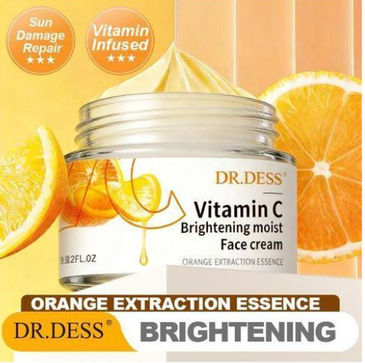 DR.DESS Vitamin C Moisturizing Face Cream With Ingredients like, Vitamin C and glycerin, hydrates, rejuvenates and brighten the skin ,offering a smooth and glowing appearance 50g