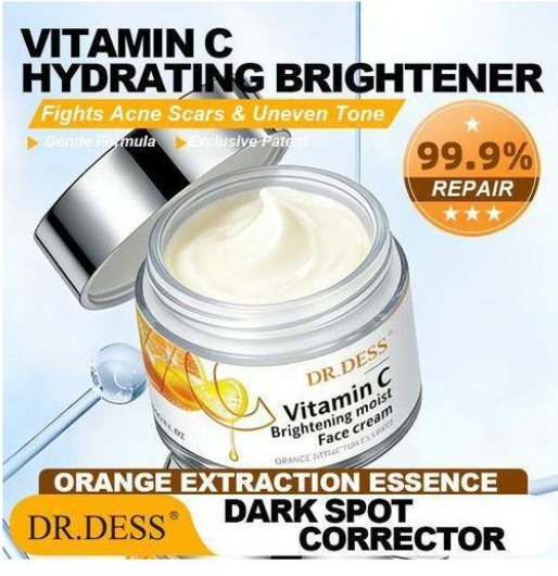 DR.DESS Vitamin C Moisturizing Face Cream With Ingredients like, Vitamin C and glycerin, hydrates, rejuvenates and brighten the skin ,offering a smooth and glowing appearance 50g