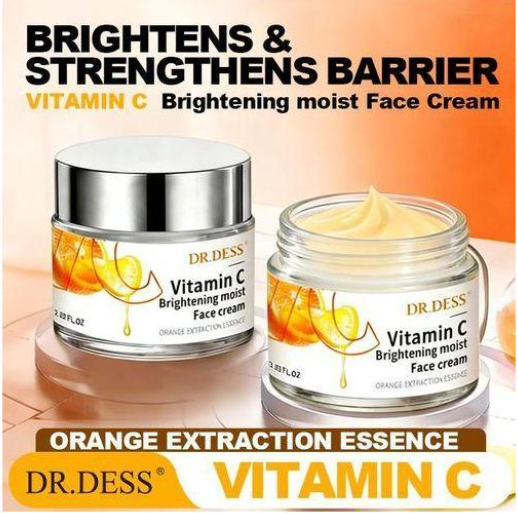 DR.DESS Vitamin C Moisturizing Face Cream With Ingredients like, Vitamin C and glycerin, hydrates, rejuvenates and brighten the skin ,offering a smooth and glowing appearance 50g