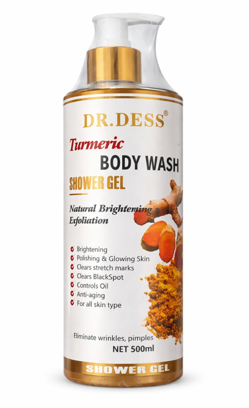 Dr. Dess Turmeric Body Wash 500ML Shower Gel suitable for skin tone brightening and Moisturizing