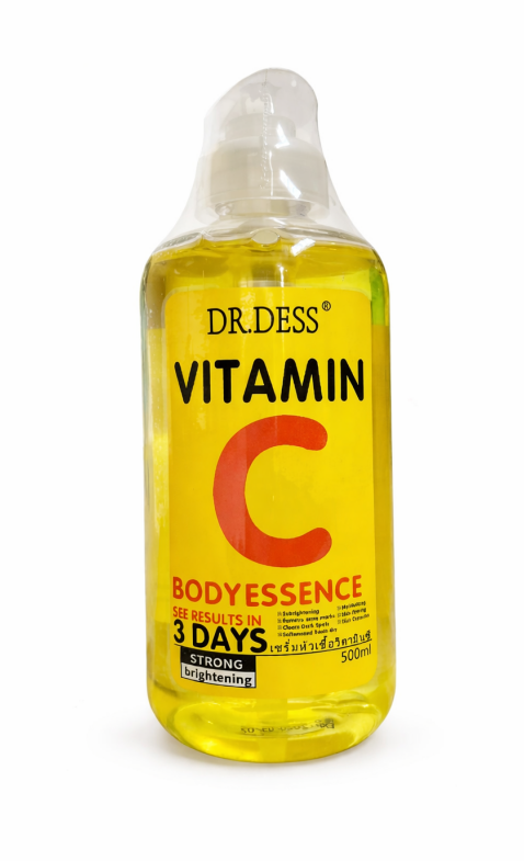 Dr. Dess Vitamin C Body Essence , serum 500ml lightweight lotion designed mainly for brightening, moisturizing, and improving skin tone