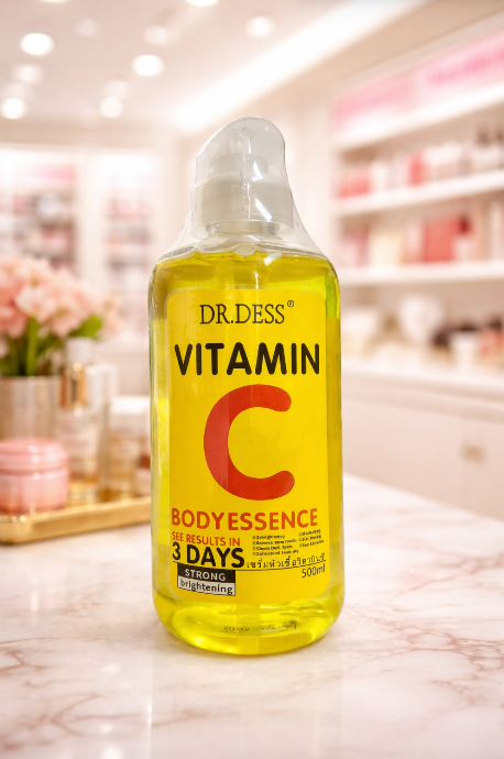 Dr. Dess Vitamin C Body Essence , serum 500ml lightweight lotion designed mainly for brightening, moisturizing, and improving skin tone
