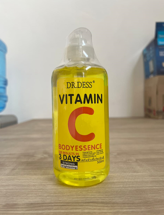 Dr. Dess Vitamin C Body Essence , serum 500ml lightweight lotion designed mainly for brightening, moisturizing, and improving skin tone