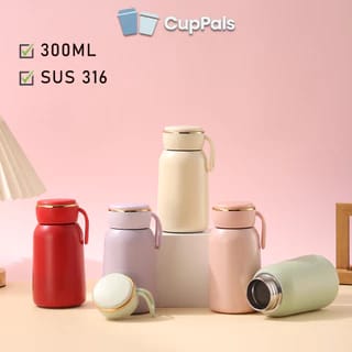 300ml Mini Stainless Steel Insulated Vacuum Flask - Portable Cute Travel Water Bottle