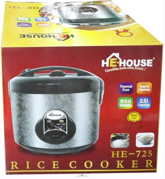 HE-HOUSE 2.5 Liters Metal  Metal Rice Cooker