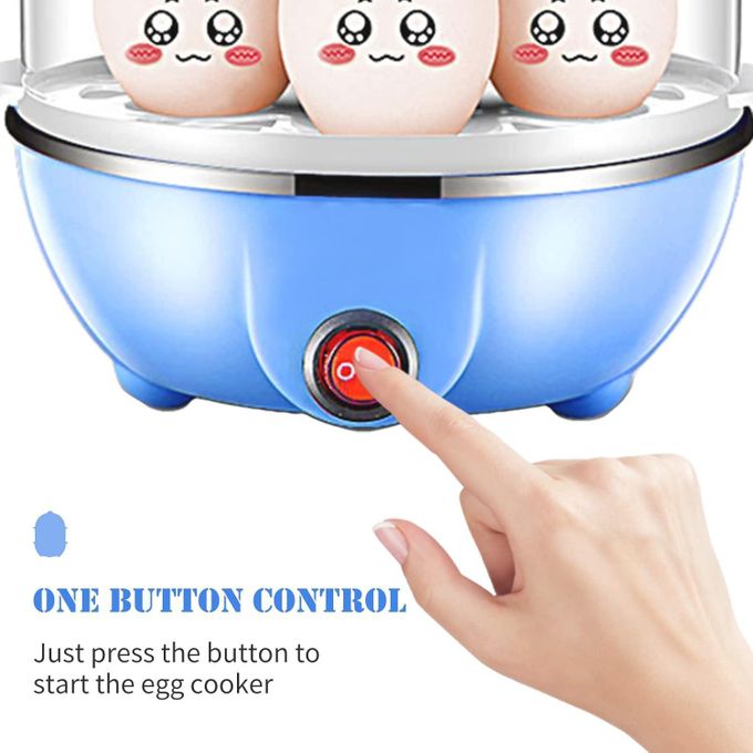 Morelian Double Layer Egg Cooker 14 Egg Capacity Hard Boiled Egg Cooker Anti-dry Electric Egg Boiler with 40mL Measuring Cup Steam Vegetables - Multicolor