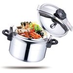 HTH 7 Liters Pressure Cooker Aluminum for Household, Super-pressure Cooker Secure Cooker ware, Silver