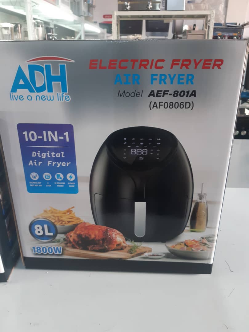 ADH 8L Digital Portable  Air Fryer AF0806D – Black