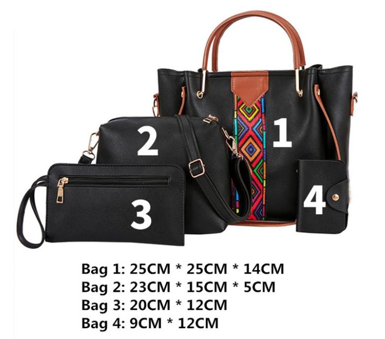 Mateamoda 4 PCS Women Bags Ladies Bags Handbags Purse Shoulder Bags Tote Bags Hobo Bags