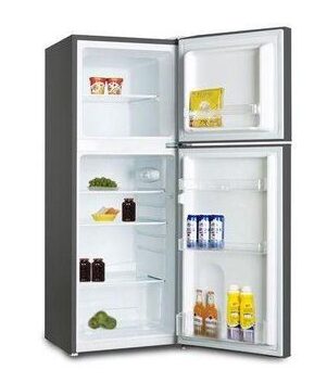 Roch 140 Liters Double Door Top Freezer Defrost Fridge –Inox(2YRS WRTY)
