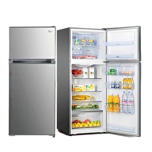 Roch 140 Liters Double Door Top Freezer Defrost Fridge –Inox(2YRS WRTY)