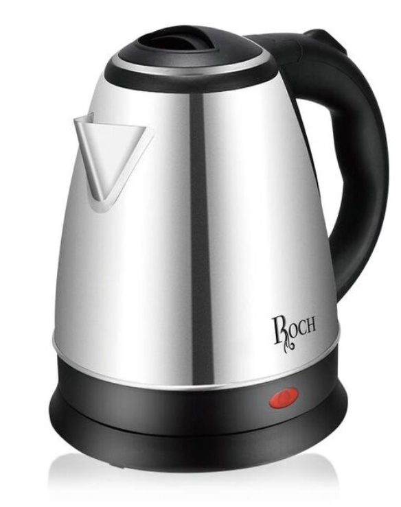 Roch 2 Litres Fast Boiling Percolator / Electric Kettle - Silver & Black
