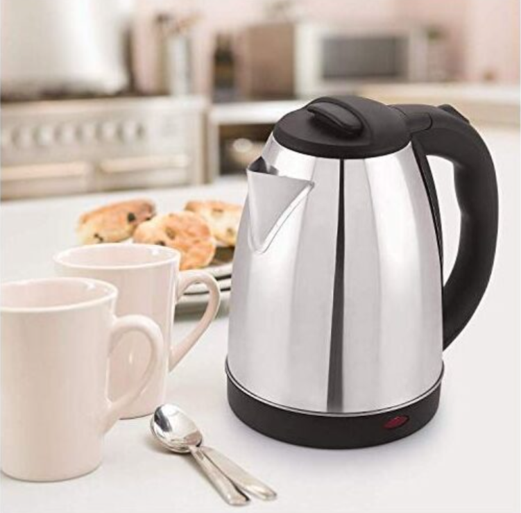 Roch 2 Litres Fast Boiling Percolator / Electric Kettle - Silver & Black