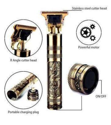 Dragon Monster Rechargeable Metal Hair Clipper Black