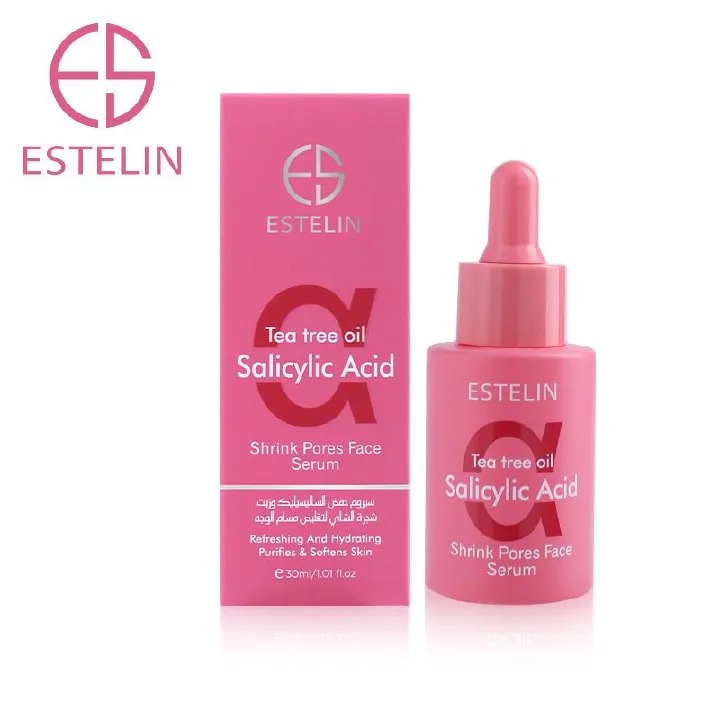 Estelin Tea Tree Oil Salicylic Acid Face Serum 30ml Anti Acne Pore Minimizing Serum Oil Control Hydrating Skin Repair Brightening Shrink Pores Facial Essence For Oily Acne Prone Skin Daily Skincare