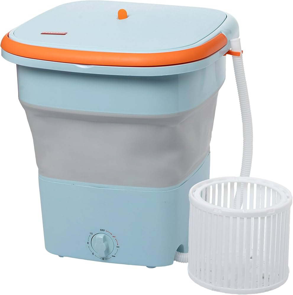 Portable Mini Washing Machine Foldable 6l Compact Laundry Washer with Drain & Timer