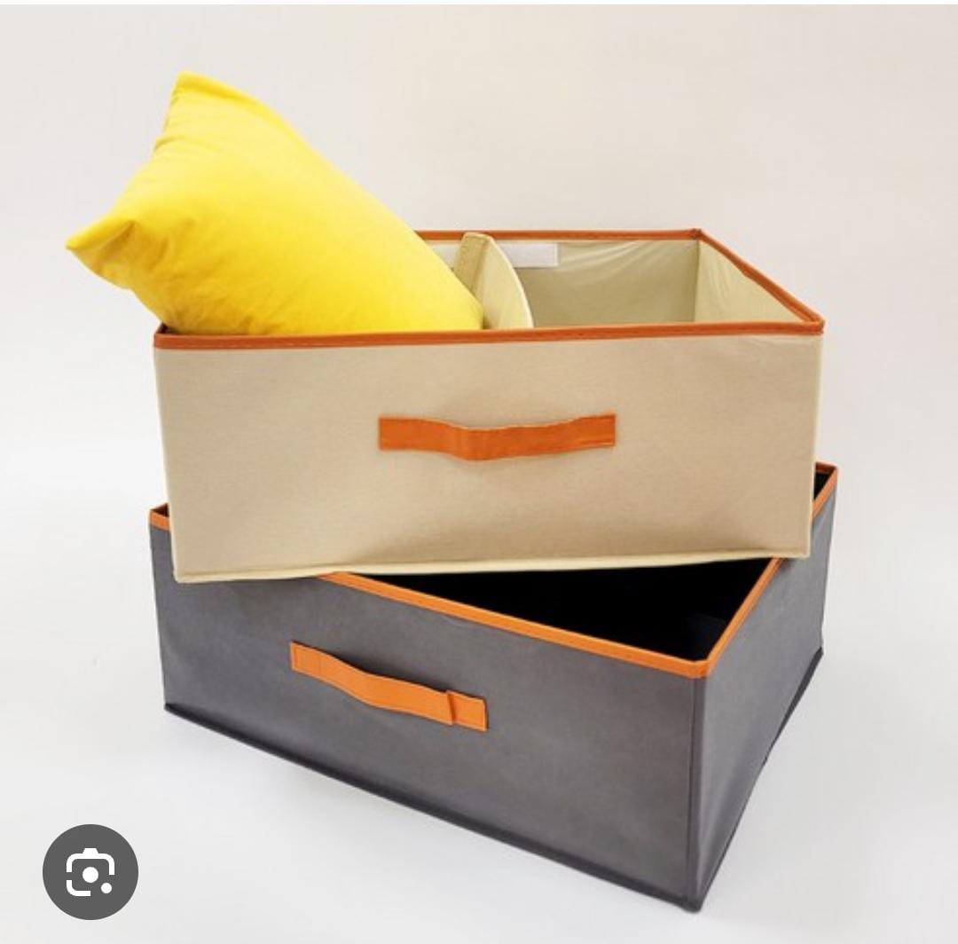 2in1 Woven Storage Organizer Box, Wardrobe Clothes Organizer with Compartments, Fabric Storage Bin for Socks Underwear Bras, Space Saving Closet Storage Box with Handle