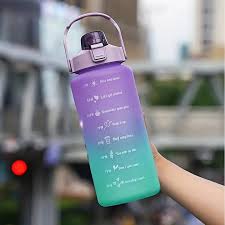 3 In 1 Water Bottle 3 In 1 Water Bottle Pack of 3 Water, 2Litres/750Ml/300Ml Sports Water Bottles, Leakproof & BPA Free, Motivational Water Bottles with Time Marker for Outdoor Sports, Fitness, Office