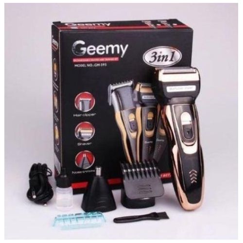 Geemy 3in1 Rechargeable Shaver and Trimmer Set Rechargeable Shaver/ Hair Clipper/ Nose Trimmer Excellent clipping function. Perfect shaving experience Very easy to trim nose hair