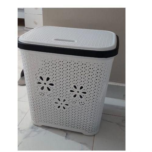 Plastic Laundry Basket With Lid – Durable Household Clothes Storage & Organiser, Easy Carry Handles, Waterproof & Large Capacity for Laundry, Bedroom, Bathroom