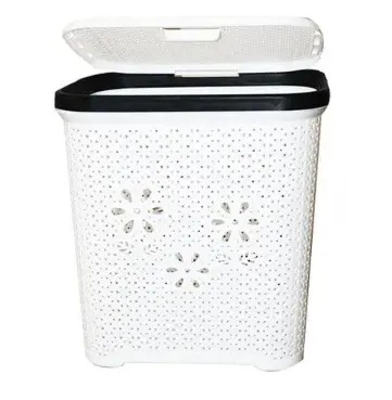 Plastic Laundry Basket With Lid – Durable Household Clothes Storage & Organiser, Easy Carry Handles, Waterproof & Large Capacity for Laundry, Bedroom, Bathroom