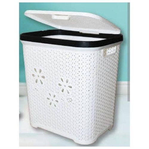 Plastic Laundry Basket With Lid – Durable Household Clothes Storage & Organiser, Easy Carry Handles, Waterproof & Large Capacity for Laundry, Bedroom, Bathroom