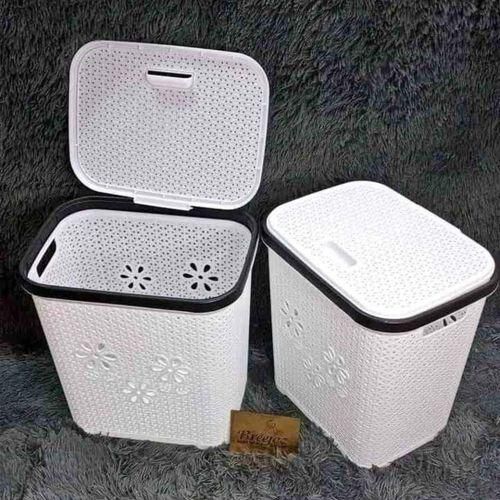 Plastic Laundry Basket With Lid – Durable Household Clothes Storage & Organiser, Easy Carry Handles, Waterproof & Large Capacity for Laundry, Bedroom, Bathroom