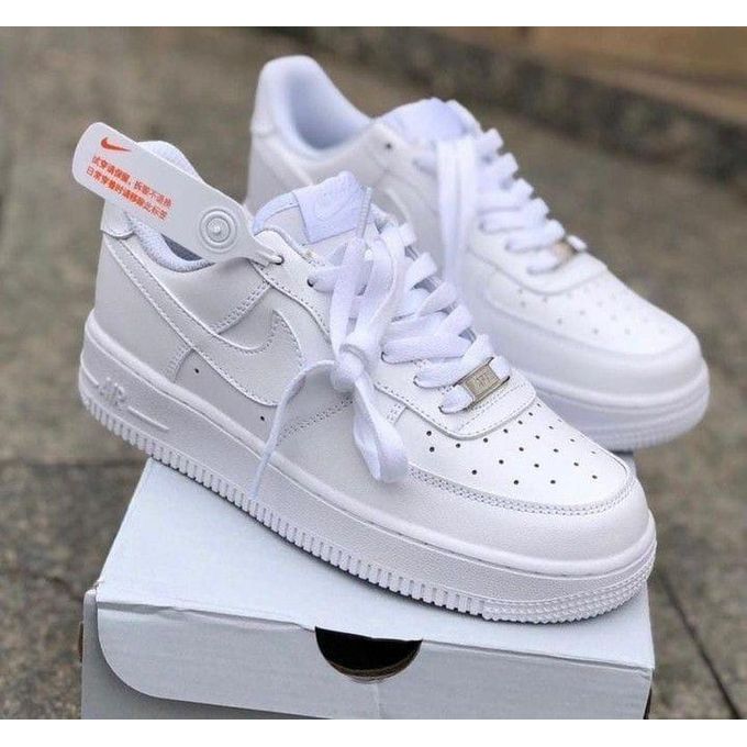 Unisex gen eric Air Force Style Sneakers Genuine Leather Casual Shoes for Men and Women Durable White and Black Sneakers Comfortable Streetwear Trainers Everyday Fashion Shoes Sizes 37 to 44