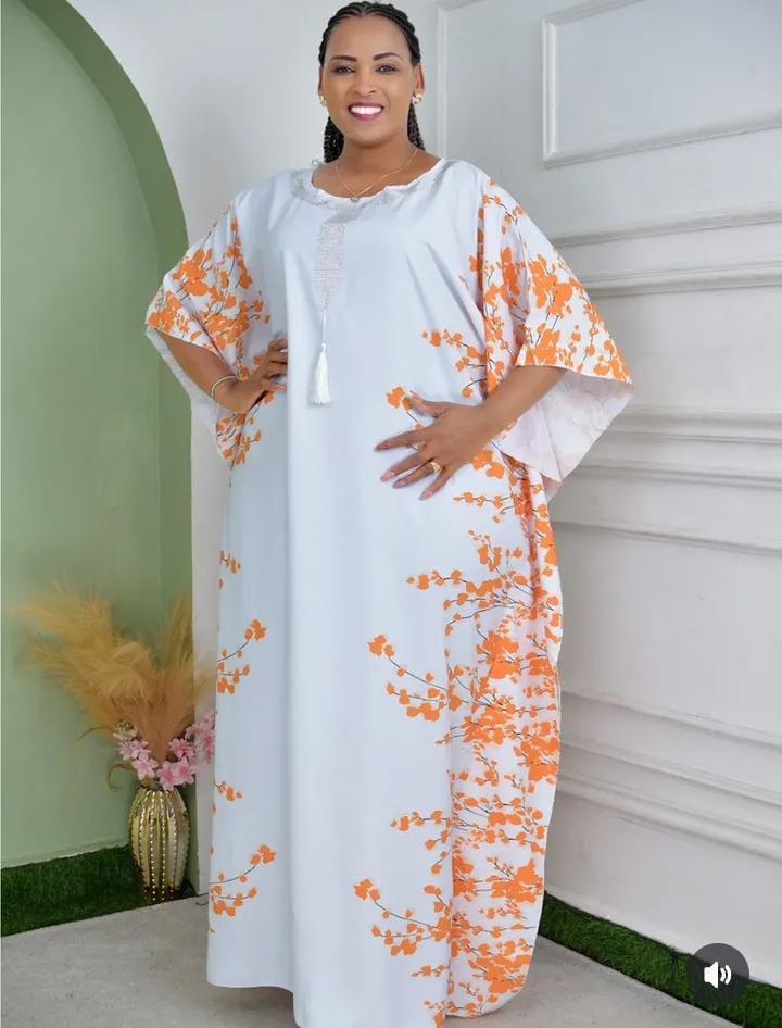 Women Dera Dress Free Size Comfortable Loose Maxi Kaftan Dress Stylish Modest Ladies Loungewear Casual Home Wear Elegant Relaxed Fit Dera for Everyday Comfort Breathable Fabric