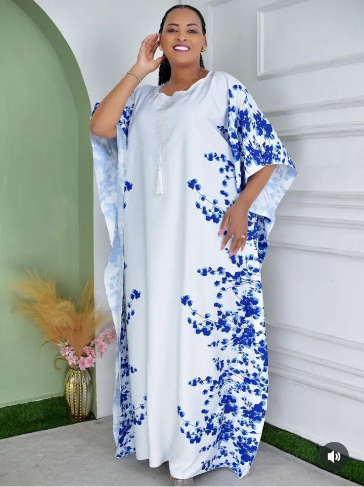 Women Dera Dress Free Size Comfortable Loose Maxi Kaftan Dress Stylish Modest Ladies Loungewear Casual Home Wear Elegant Relaxed Fit Dera for Everyday Comfort Breathable Fabric