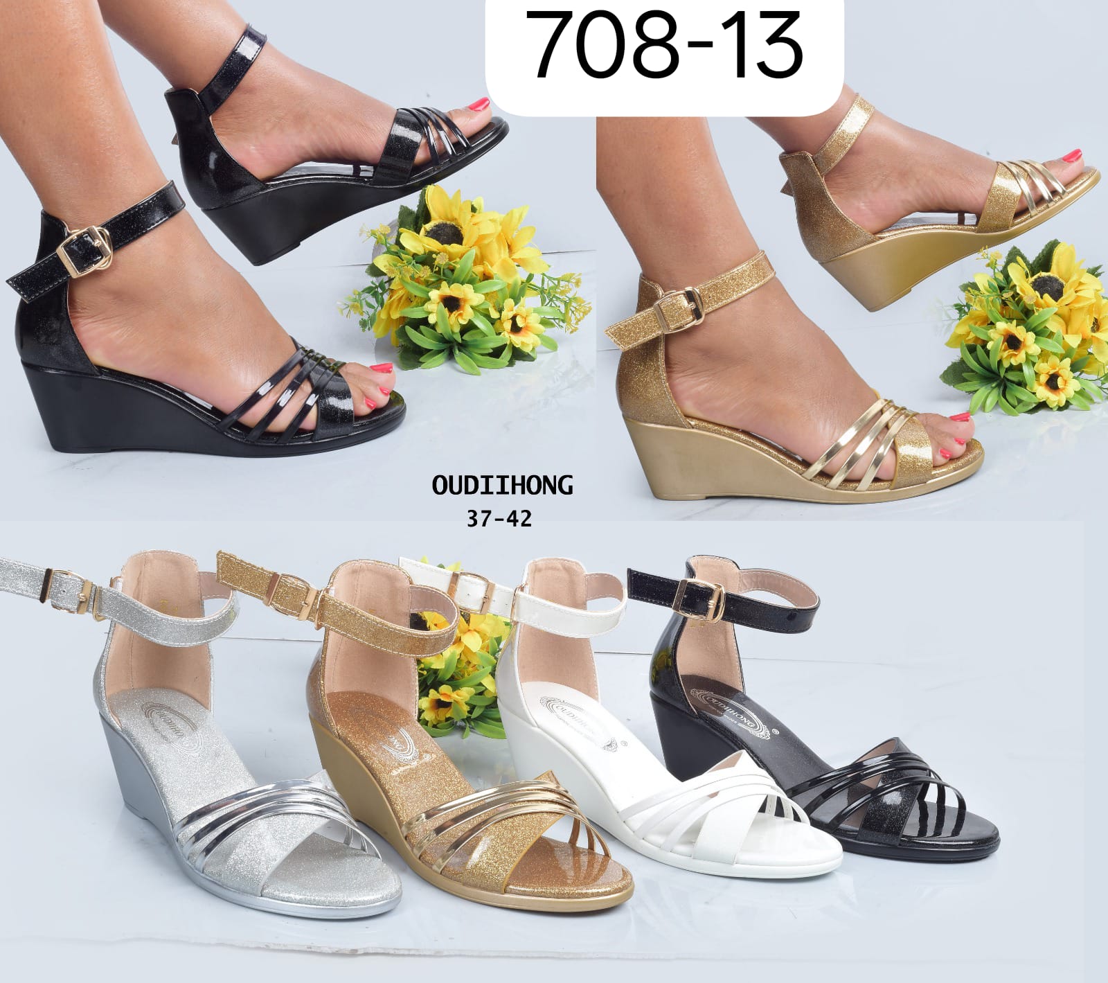 Women Open Wedge Heels Comfortable Ladies Sandals Stylish Lightweight Wedge Heel Shoes for Women Casual Office Party Wear Durable Non Slip Fashion Footwear Sizes 37 to 42