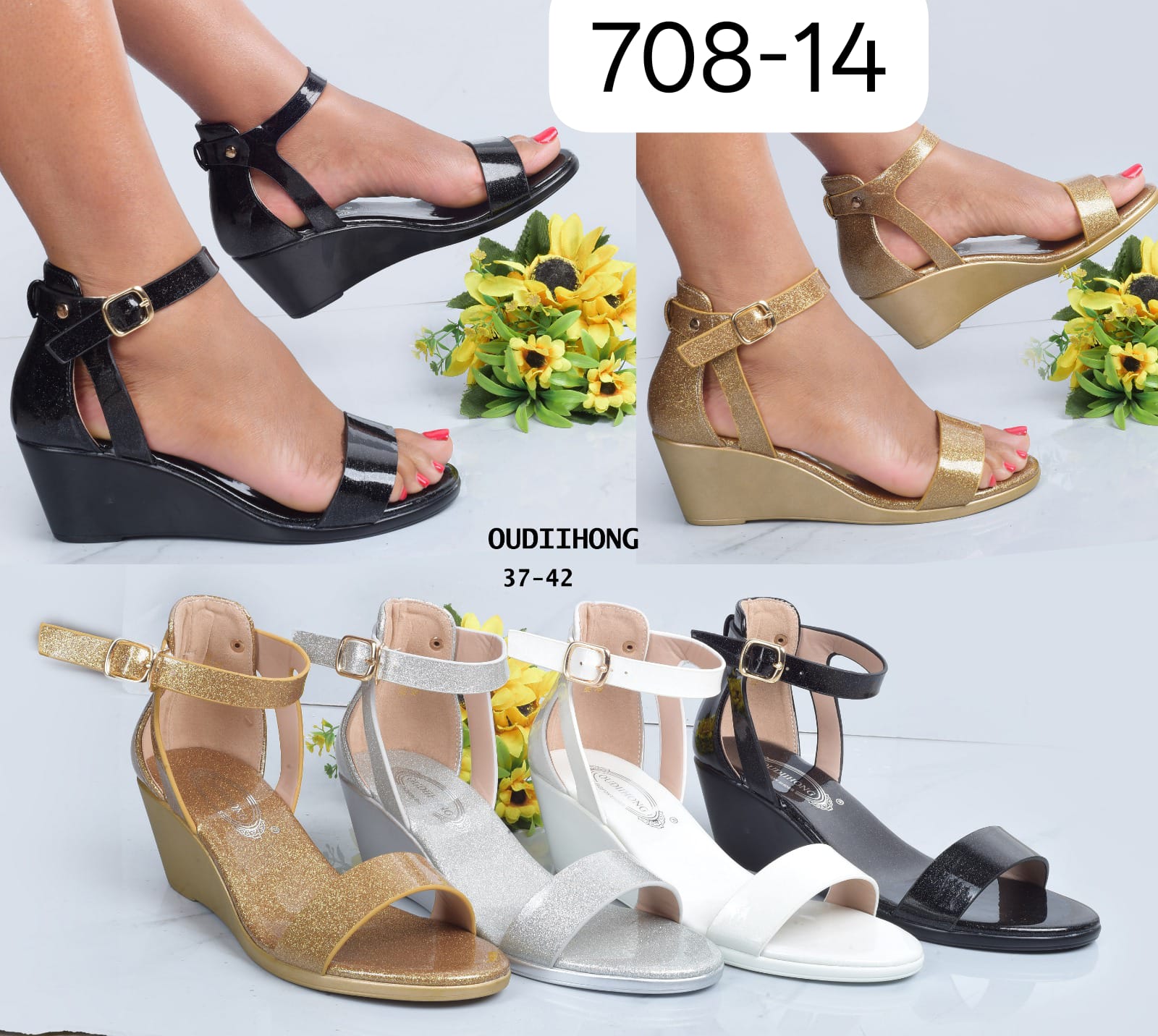 Women Open Wedge Heels Comfortable Ladies Sandals Stylish Lightweight Wedge Heel Shoes for Women Casual Office Party Wear Durable Non Slip Fashion Footwear Sizes 37 to 42