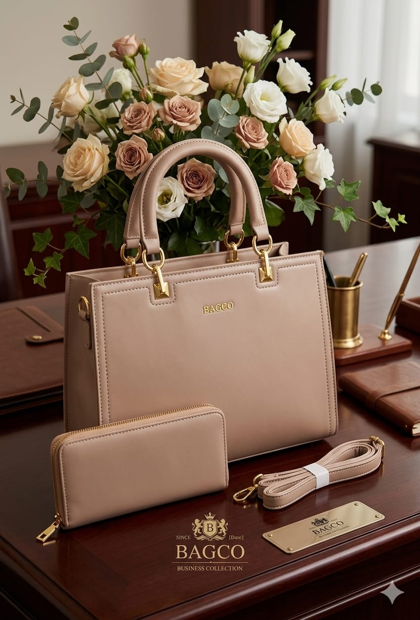 Women 2 in 1 PU Leather Handbag Set Stylish Ladies Shoulder Bag and Inner Pouch Elegant Durable Fashion Tote Bag for Work Travel Everyday Use Spacious Design