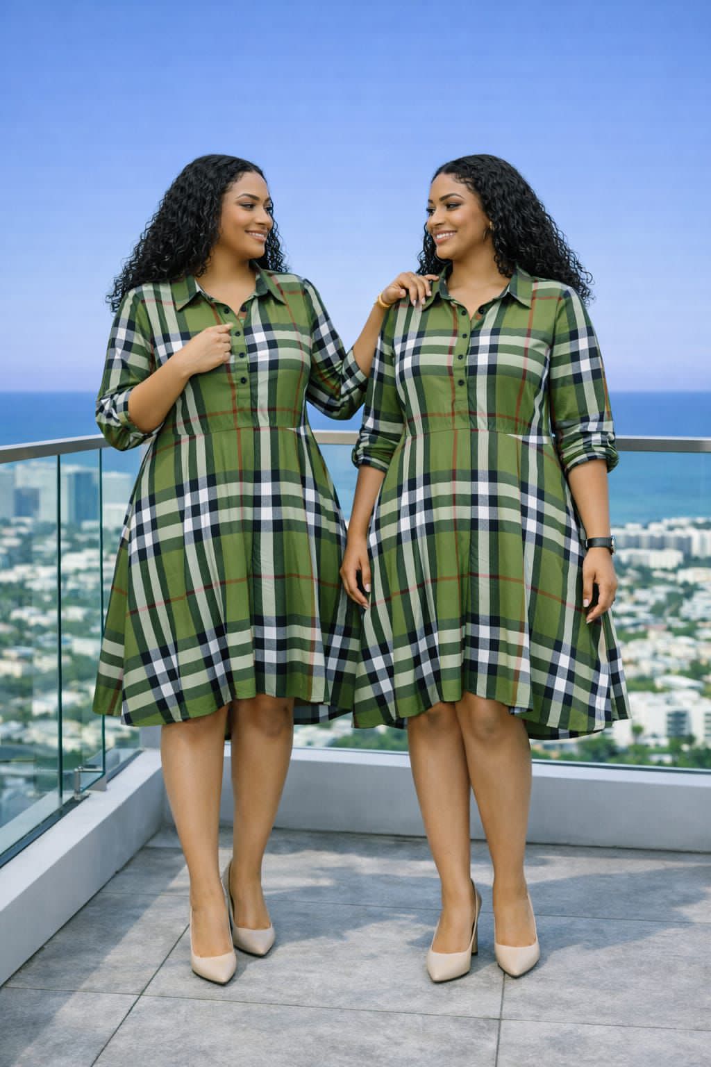 Women High-Low Shirt Dress Stylish Button-Down Dress Casual Elegant Office Outfit Comfortable Fashion Wear Trendy Ladies Dress Soft Fabric Sizes L to 2XL