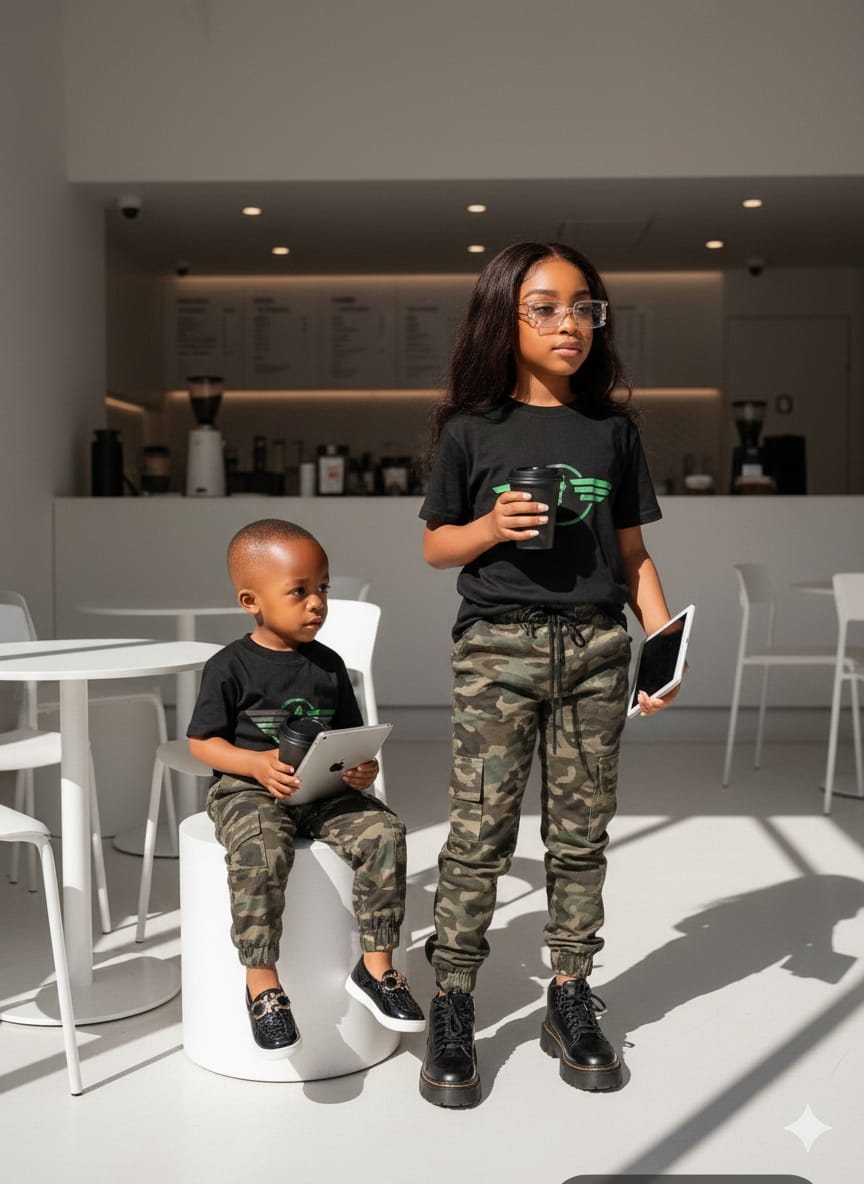 Kids Combat Trouser Set Unisex Boys Girls Outfit Stylish 2 Piece Set T Shirt and Trousers Comfortable Casual Wear Durable Fabric for Play Outdoor Sizes 3 to 12 Years