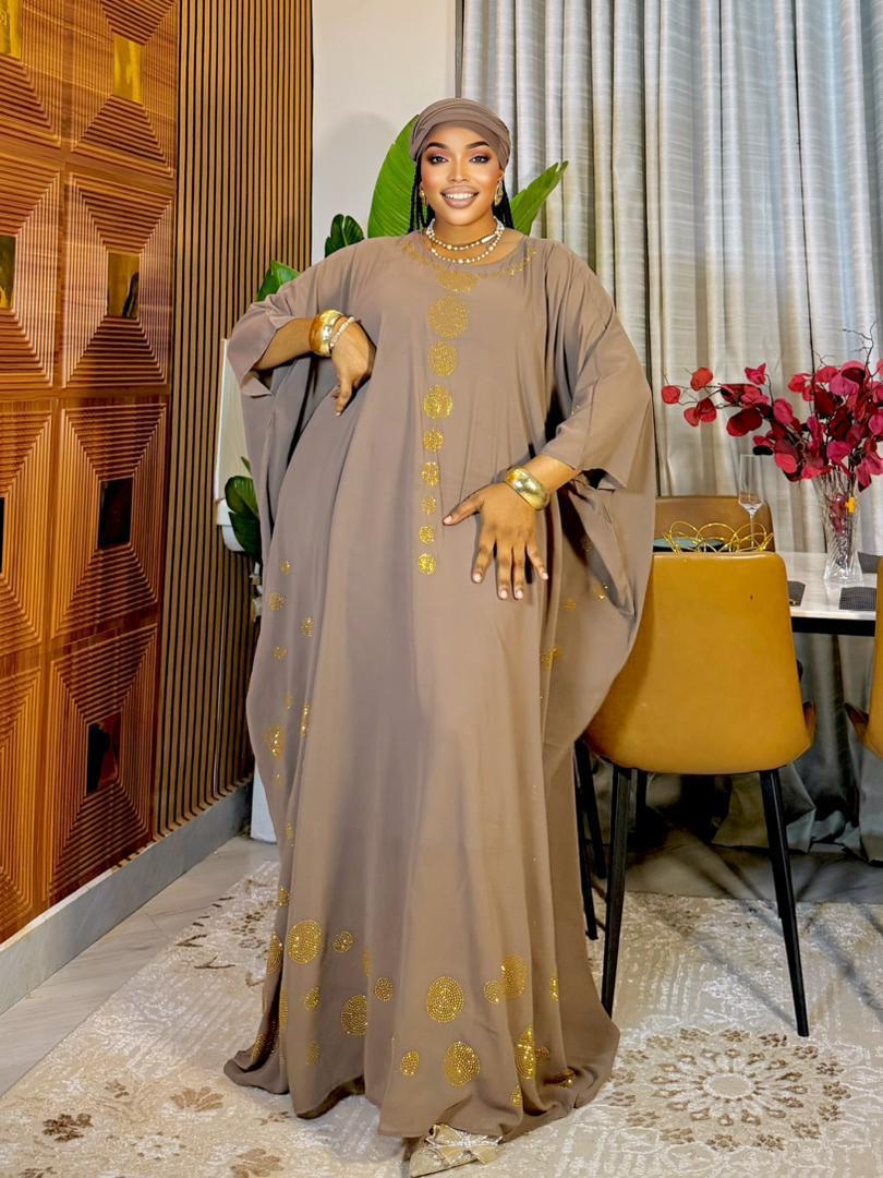 Women 3 Piece Dera Dress Free Size Kaftan Set Elegant Outfit Inner Dress Scarf Stylish Comfortable Loose Fit Maxi Wear Quality Fabric One Size Fits Most