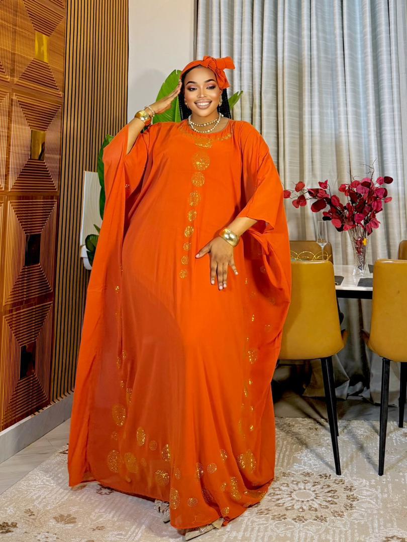 Women 3 Piece Dera Dress Free Size Kaftan Set Elegant Outfit Inner Dress Scarf Stylish Comfortable Loose Fit Maxi Wear Quality Fabric One Size Fits Most