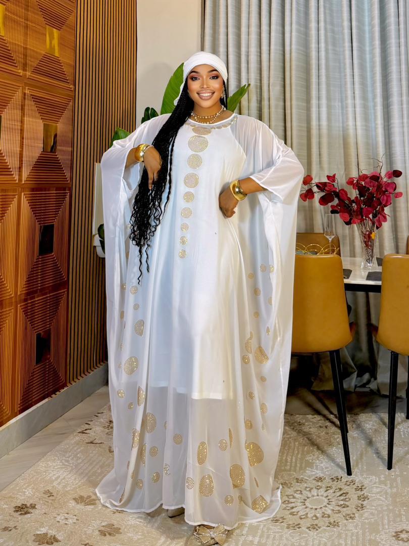 Women 3 Piece Dera Dress Free Size Kaftan Set Elegant Outfit Inner Dress Scarf Stylish Comfortable Loose Fit Maxi Wear Quality Fabric One Size Fits Most