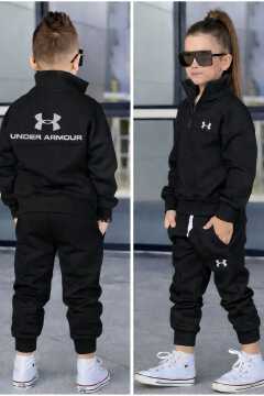 Kids Unisex Warm Tracksuit Set 2 Piece Hoodie and Sweatpants Soft Cozy Outfit Comfortable Casual Wear Boys Girls Winter Clothes Ages 3 to 12 Years