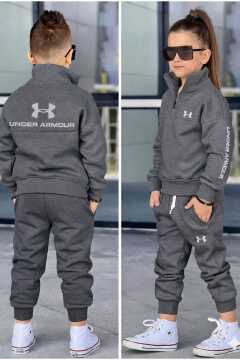 Kids Unisex Warm Tracksuit Set 2 Piece Hoodie and Sweatpants Soft Cozy Outfit Comfortable Casual Wear Boys Girls Winter Clothes Ages 3 to 12 Years