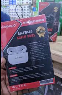 Aldeepo Super Bass Wireless Earbuds With Very Clear Sound - White, budget-friendly, ergonomic in-ear, true wireless earphones designed for deep bass and clear sound