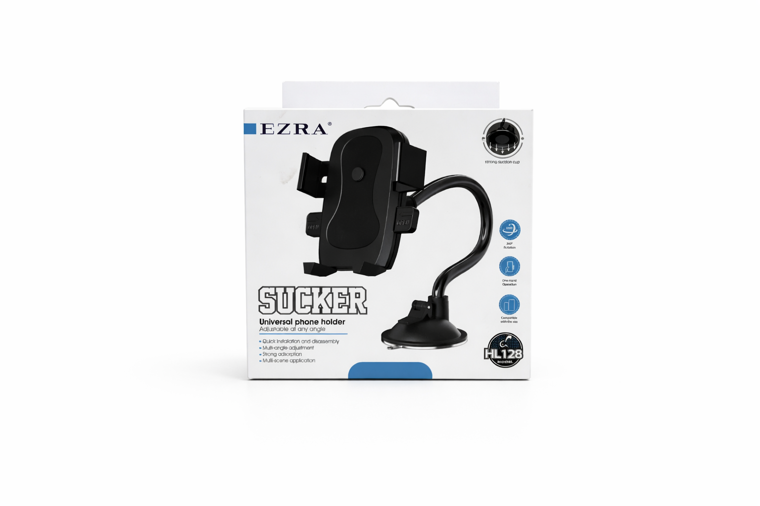 Universal Phone Holder 360 degrees Sucker HL128 Ezra Car Phone Holder Mount Cradle Compatible Strong Suction Cup