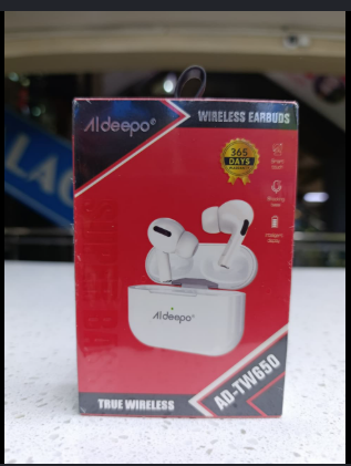 Aldeepo Super Bass Wireless Earbuds With Very Clear Sound - White, budget-friendly, ergonomic in-ear, true wireless earphones designed for deep bass and clear sound