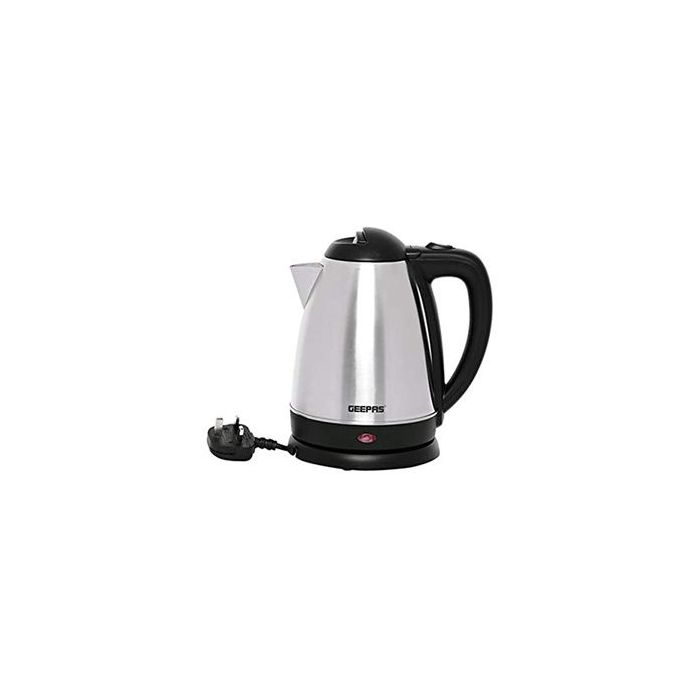 Geepas GK5454B 1.8L Electric Kettle 1500W – Stainless Steel, Auto Shut-Off, Boil-Dry Protection, Safety Lock Lid & 360° Rotational Base