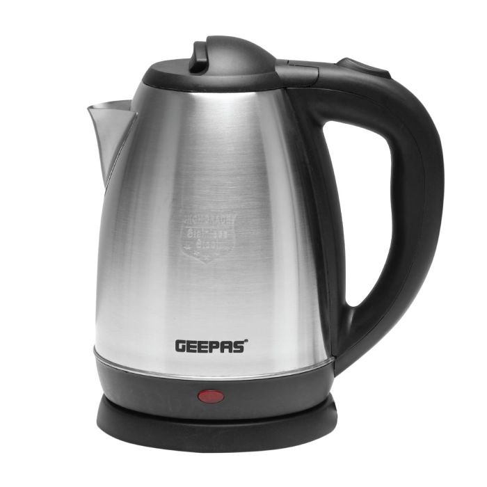 Geepas GK5454B 1.8L Electric Kettle 1500W – Stainless Steel, Auto Shut-Off, Boil-Dry Protection, Safety Lock Lid & 360° Rotational Base