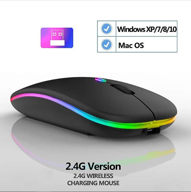 Hp Hp- W10 Bluetooth & Wireless Dual Mode Mouse – Rechargeable, RGB Light, 2.4GHz + Bluetooth
