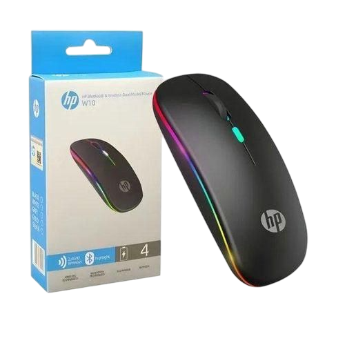 Hp Hp- W10 Bluetooth & Wireless Dual Mode Mouse – Rechargeable, RGB Light, 2.4GHz + Bluetooth