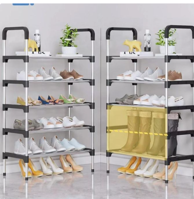 6-Tiers Metallic Shoe Rack Storage Organizer 21 Pairs Large Capacity simple, modern, and economical solution for organizing shoes at the entryway combining smart design with durability and convenience